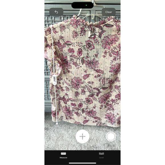 NWOT MISA Basia Siena Pink Paisley Floral Chiffon Flutter Sleeve Top, XS $210 B1 - Picture 9 of 10
